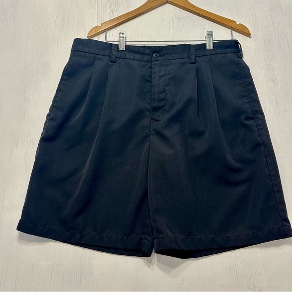 Pebble Beach Golf Shorts Mens 36 Navy Pleated Front Classic Fit - Picture 1 of 6